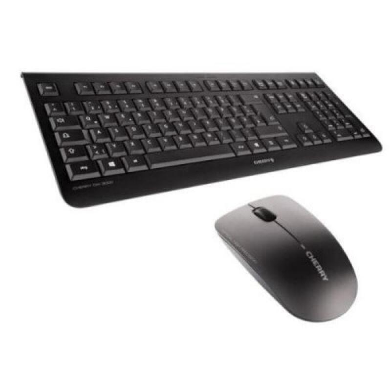 Tastiera e Mouse Wireless InglÃ©s Cherry DW 3000 Nero