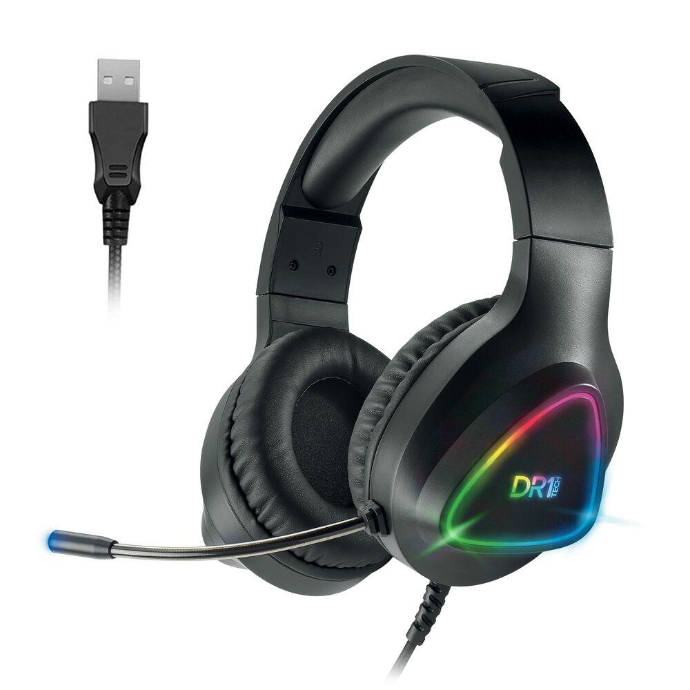 Auricolari con Microfono Gaming DR1TECH Grayeagle SÃ¬ LED RGB (Ricondizionati A)