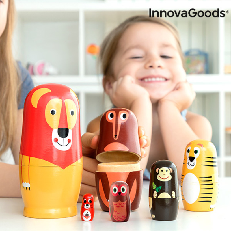 Matryoshka di Legno con Figure di Animali Funimals InnovaGoods 11 Pezzi