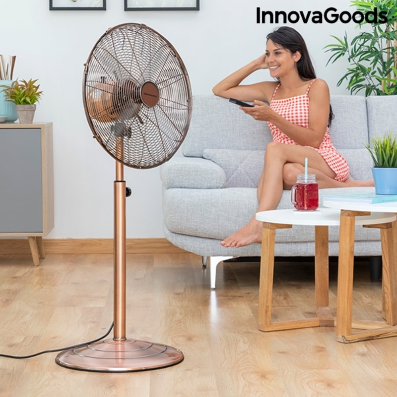 Ventilatore a Piantana Copper Retro InnovaGoods Ã˜ 40 cm 55W