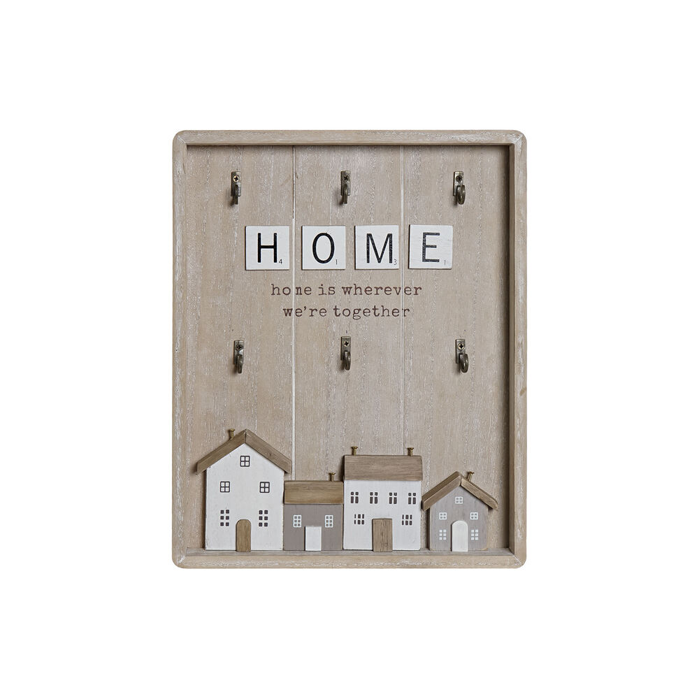 Armadietto portachiavi DKD Home Decor Bianco Legno MDF (24 x 3 x 30 cm)