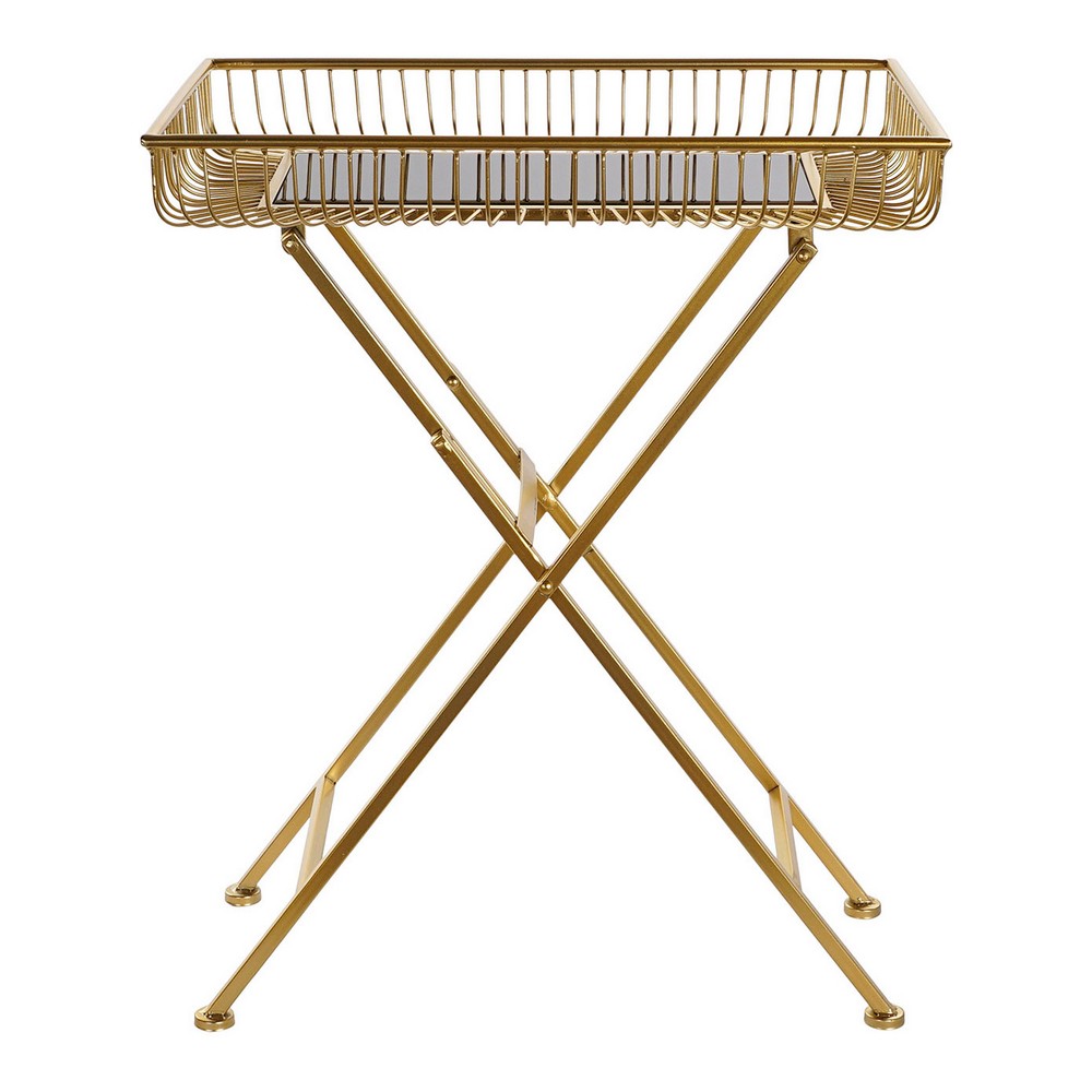 Tavolo aggiuntivo DKD Home Decor 8424001777419 Cristallo Nero Dorato Metallo (56 x 36 x 72 cm)