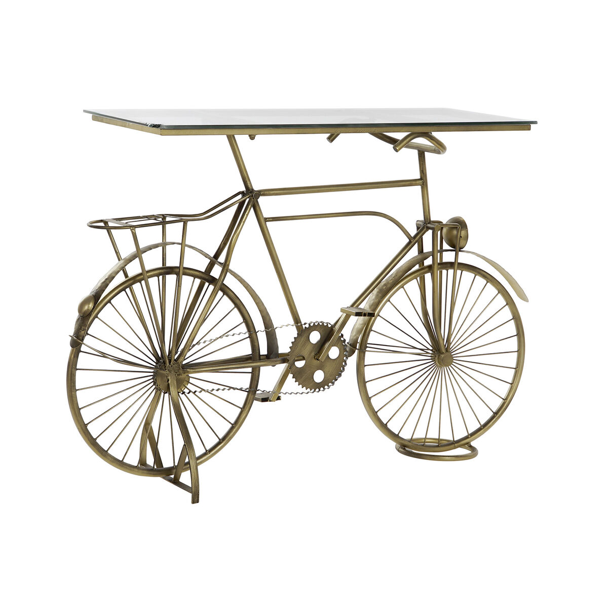 Ingresso DKD Home Decor Cristallo Bicicletta Dorato Metallo (114 x 37 x 77 cm)