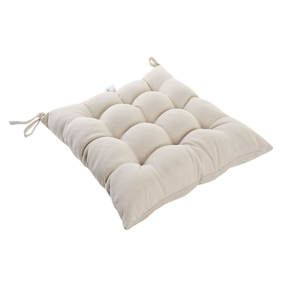 Cuscino per sedie DKD Home Decor Crema Nero (40 x 40 x 7 cm)