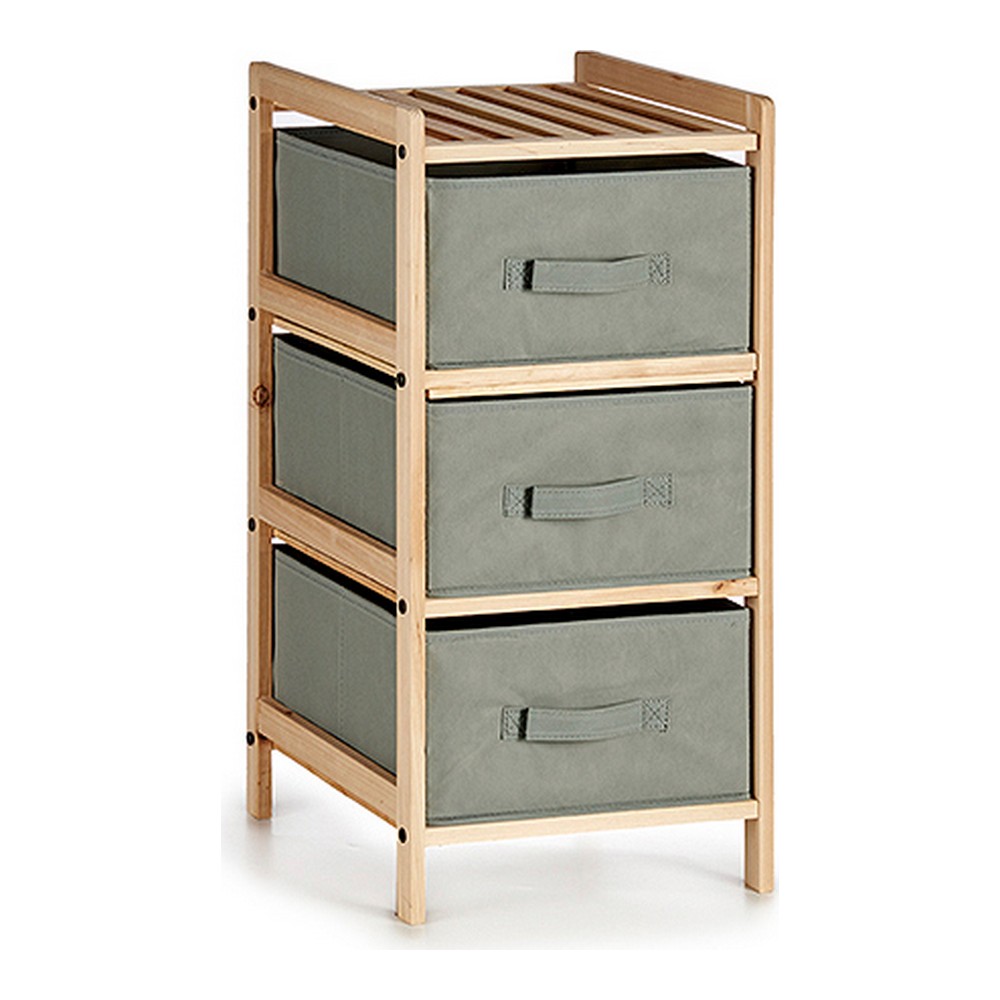Cassettiera Grigio Legno TNT (Non Woven) (34 x 66 x 36 cm)