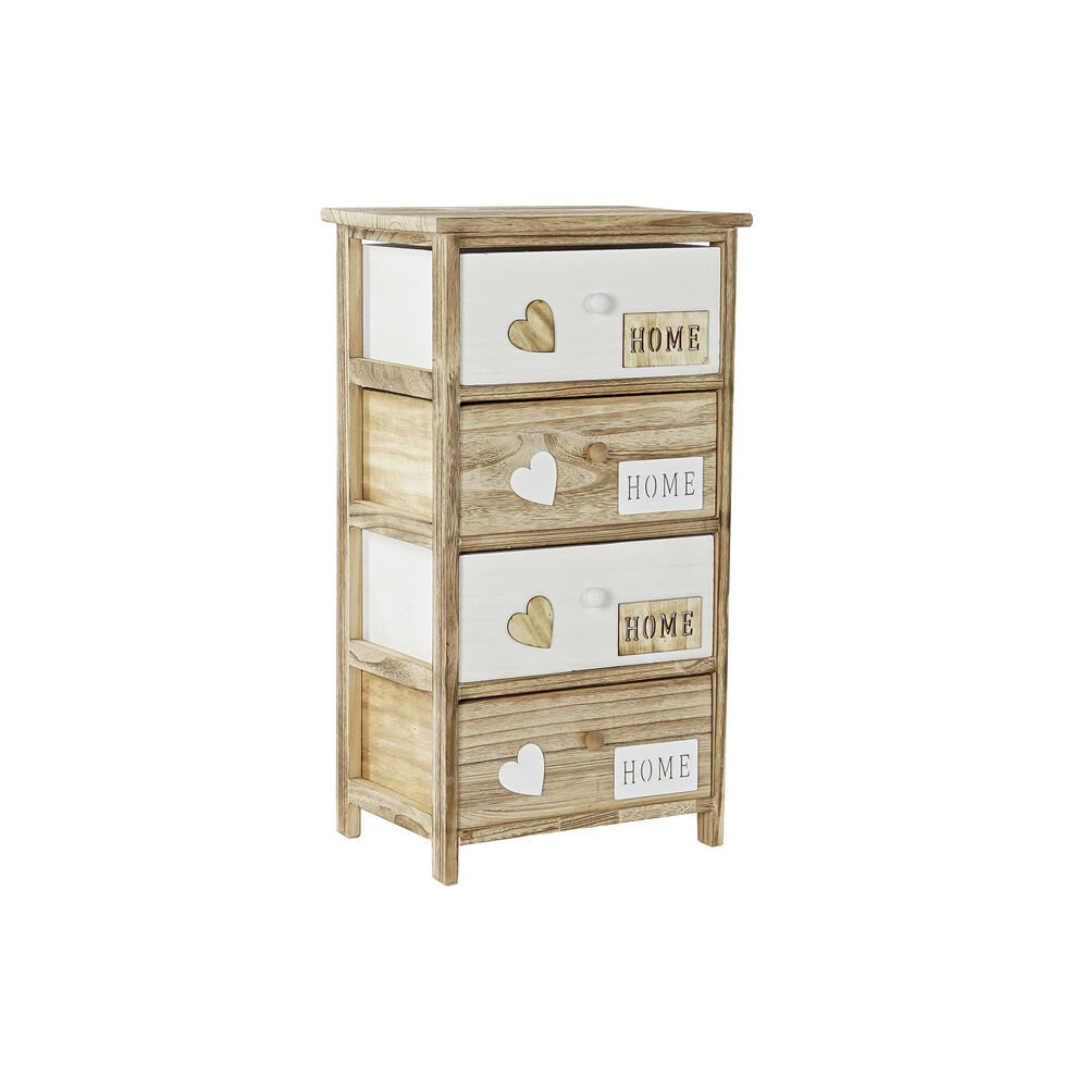 Cassettiera DKD Home Decor Naturale Bianco Legno di  paulownia (40 x 28,5 x 73 cm)