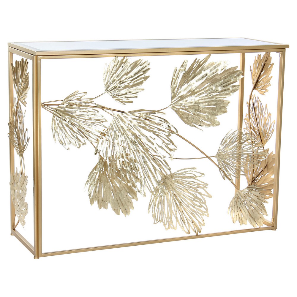 Ingresso DKD Home Decor Specchio Dorato Metallo Tropicale Foglia della pianta (108 x 37 x 79,5 cm)