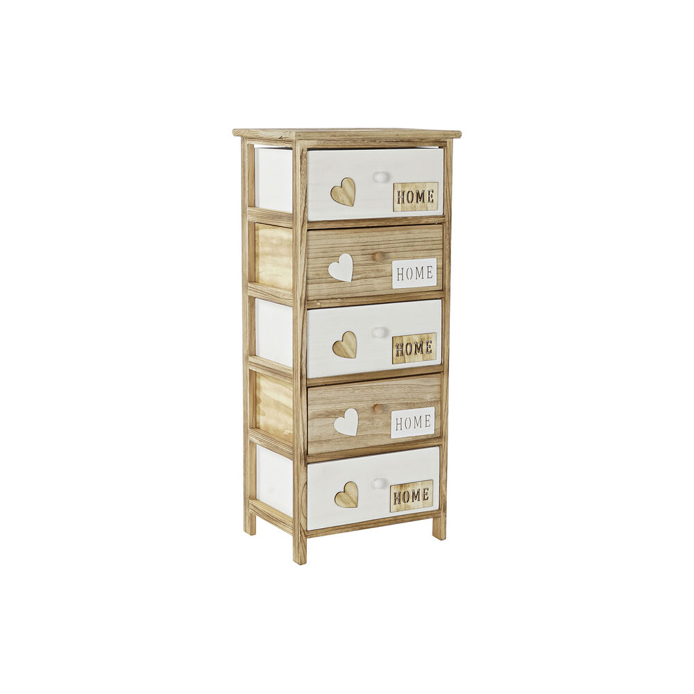Cassettiera DKD Home Decor   Naturale Bianco Legno di  paulownia (40 x 29 x 90 cm)