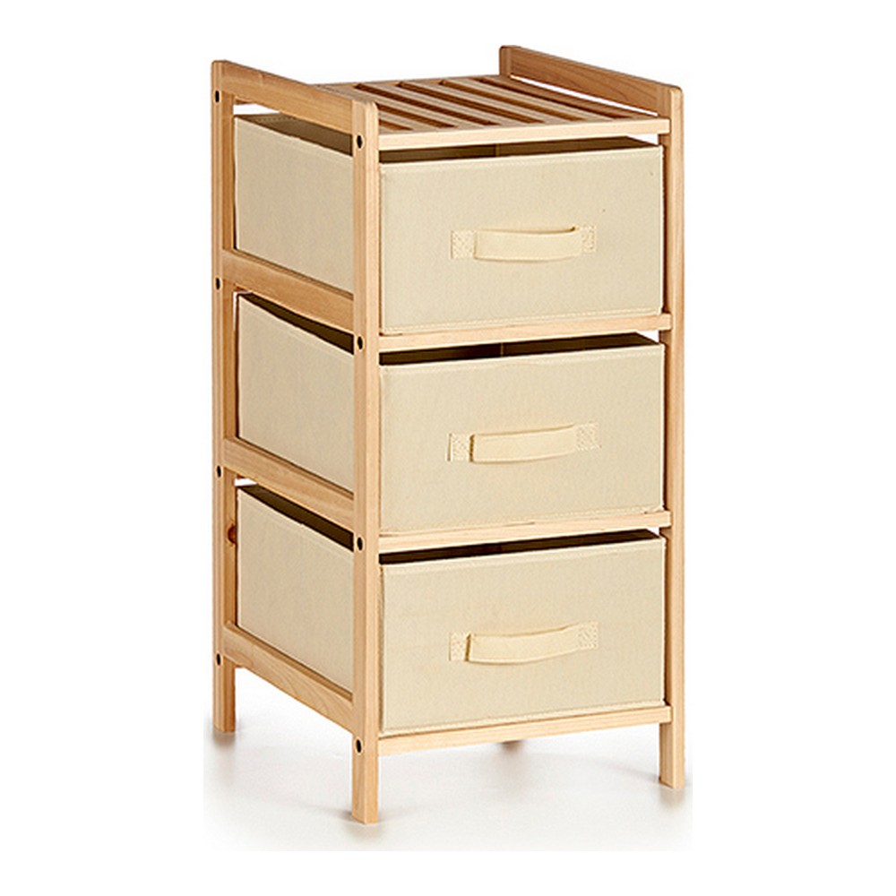 Cassettiera Legno Tessile (34 x 66 x 36 cm) (34 x 66 x 36 cm)