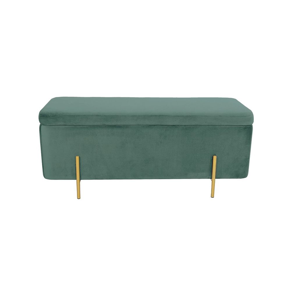 Panca DKD Home Decor Verde Poliestere Metallo Dorato (110 x 44 x 44 cm)