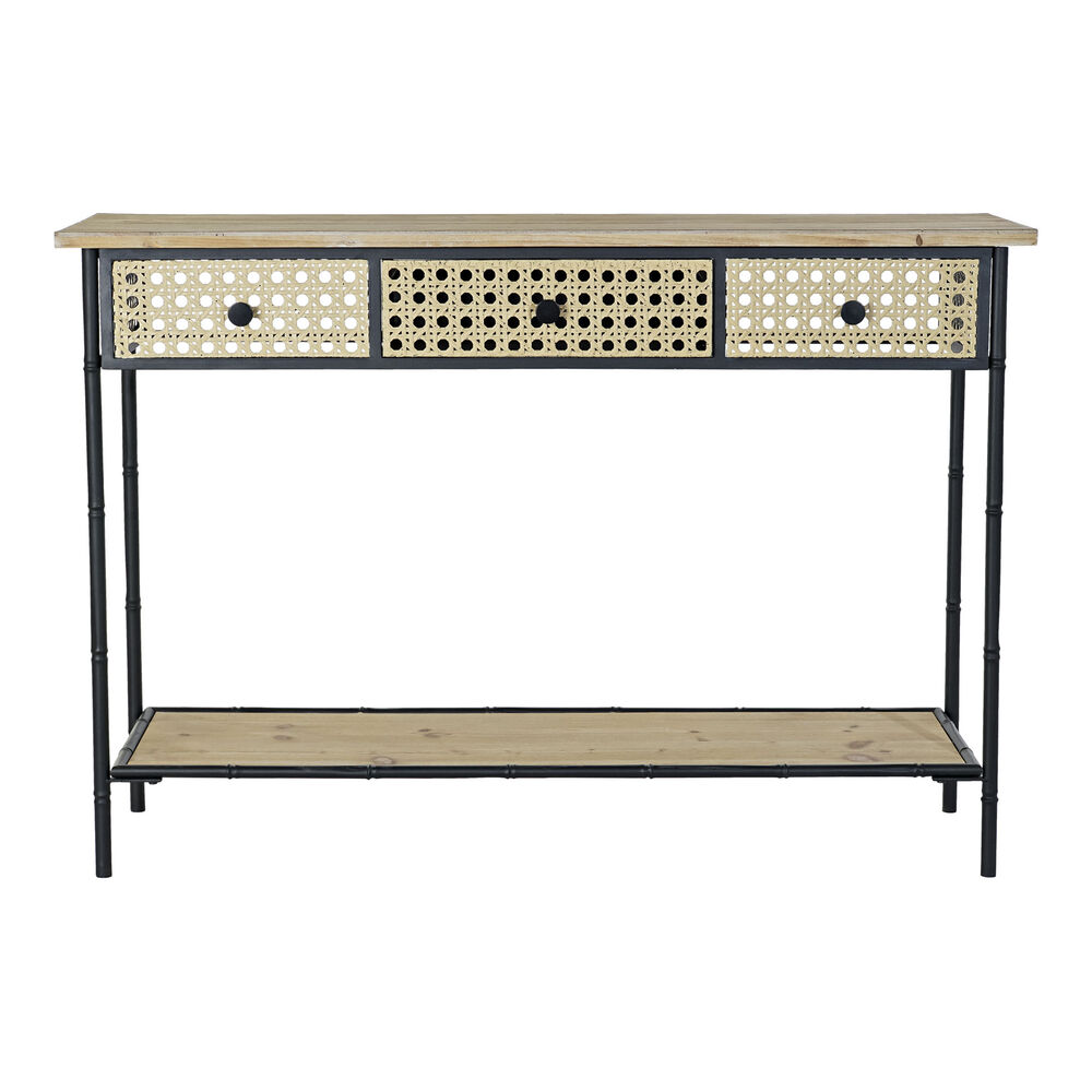 Ingresso DKD Home Decor ?S3022781 Abete Naturale Nero Metallo (116 x 38 x 80 cm)