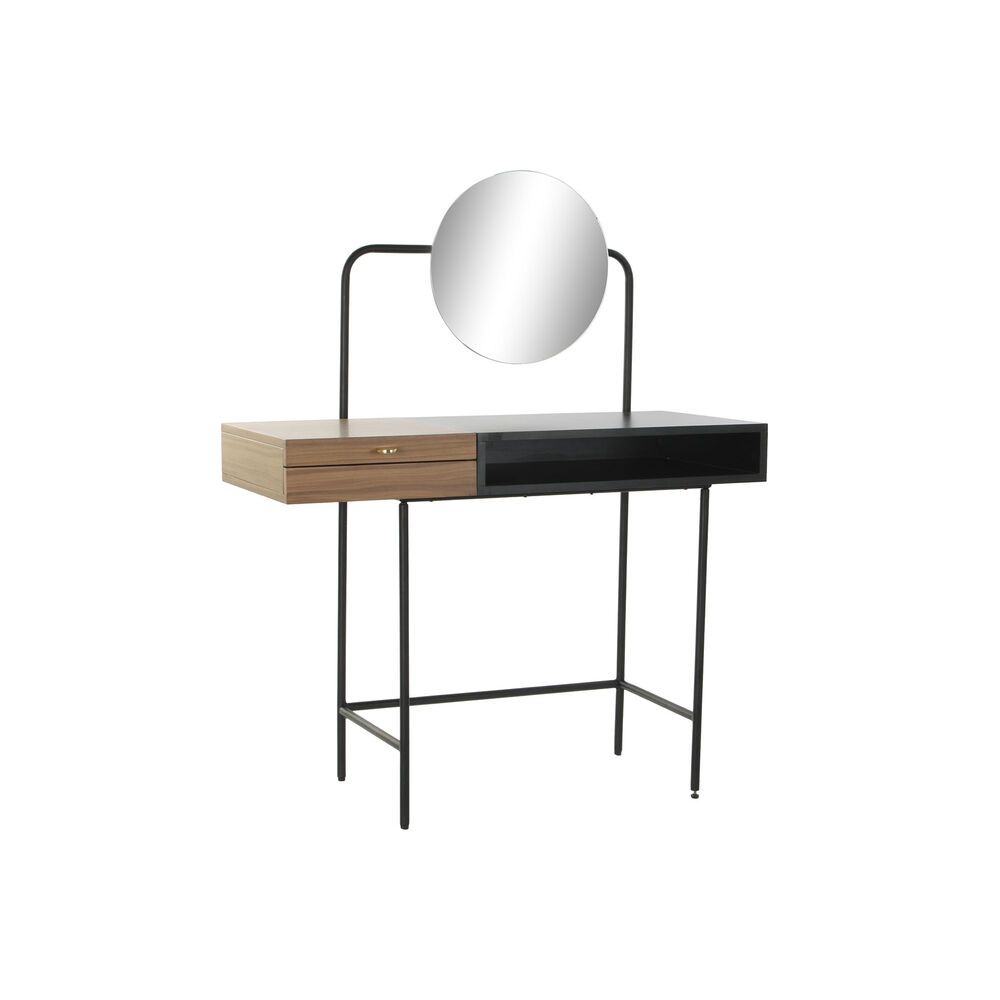 Toeletta DKD Home Decor Marrone Nero Metallo Legno di mango Specchio (102.5 x 53 x 132 cm)