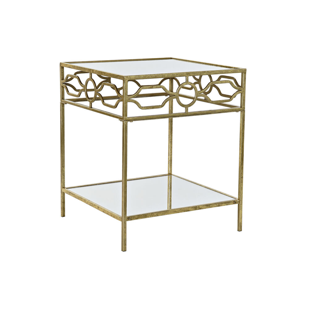 Tavolo aggiuntivo DKD Home Decor Specchio Dorato Metallo (50 x 50 x 60 cm)