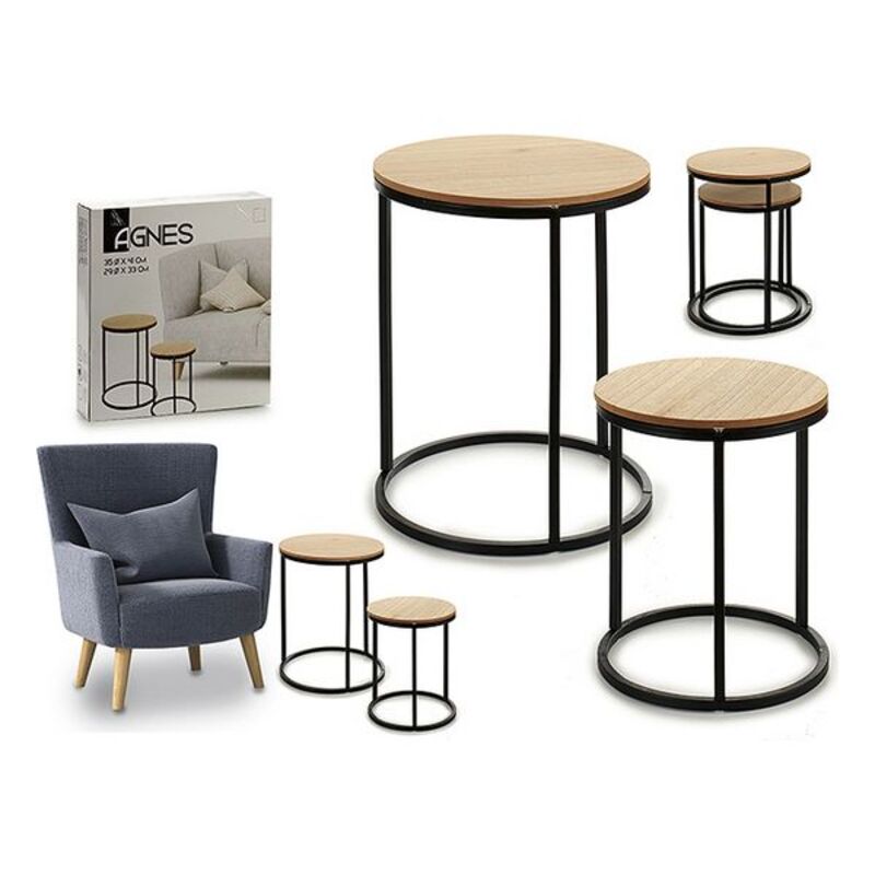 Set di 2 tavoli Metallo Metallo (35 x 41 x 35 cm)