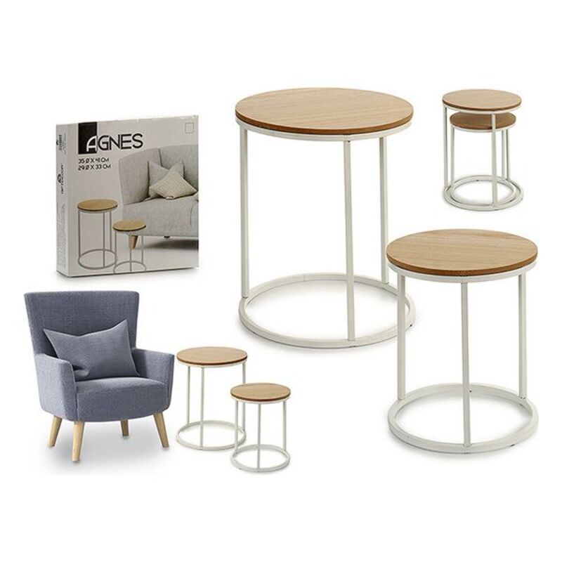 Set di 2 tavoli Metallo Metallo (35 x 41 x 35 cm)