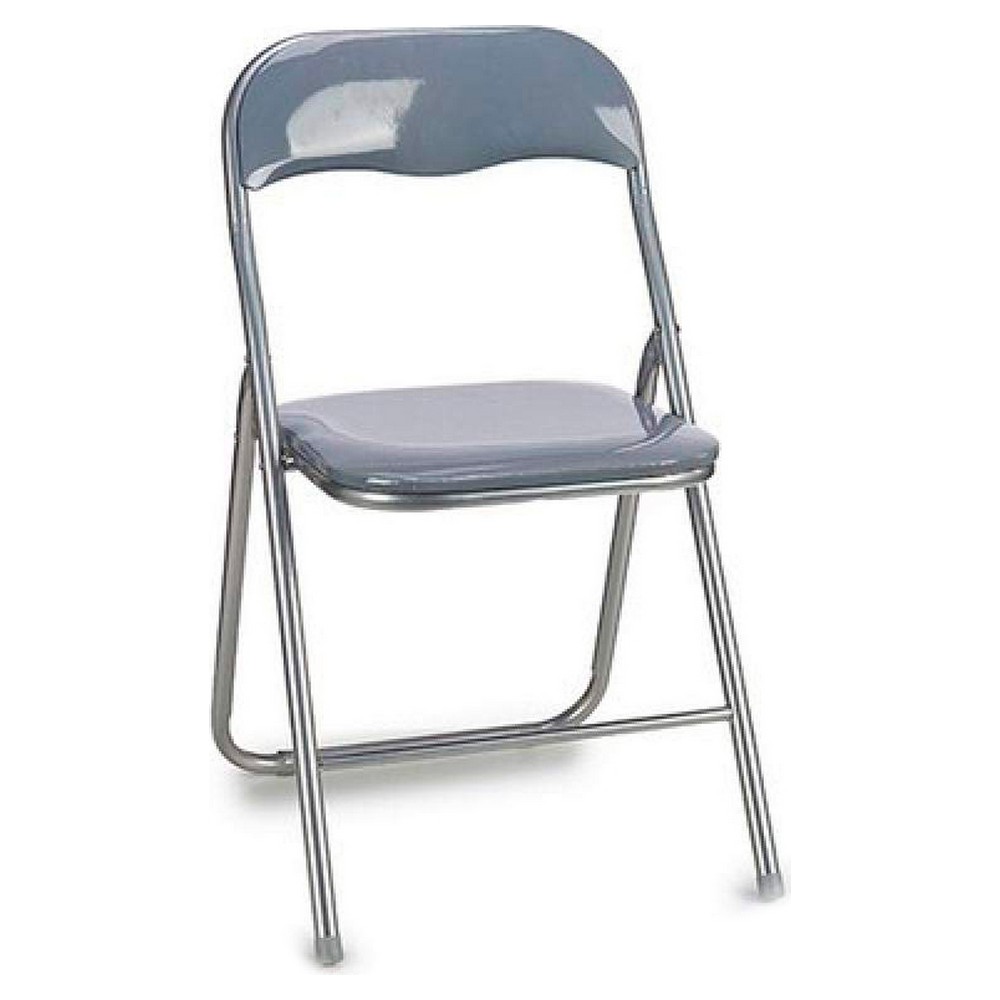 Sedia Pieghevole Grigio PVC Metallo (32 x 90 x 46 cm)