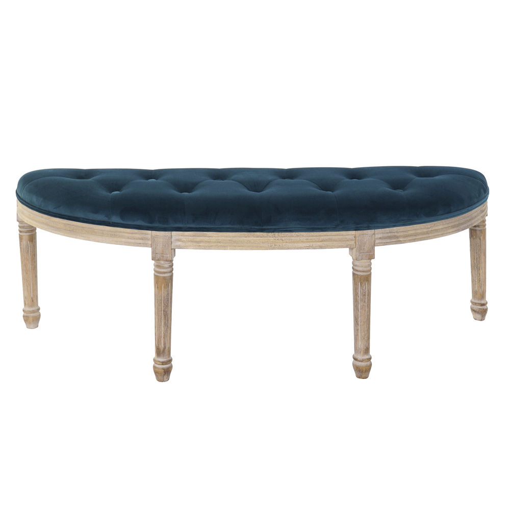 Panca DKD Home Decor Poliestere Legno d'albero della gomma (125 x 45 x 48 cm)