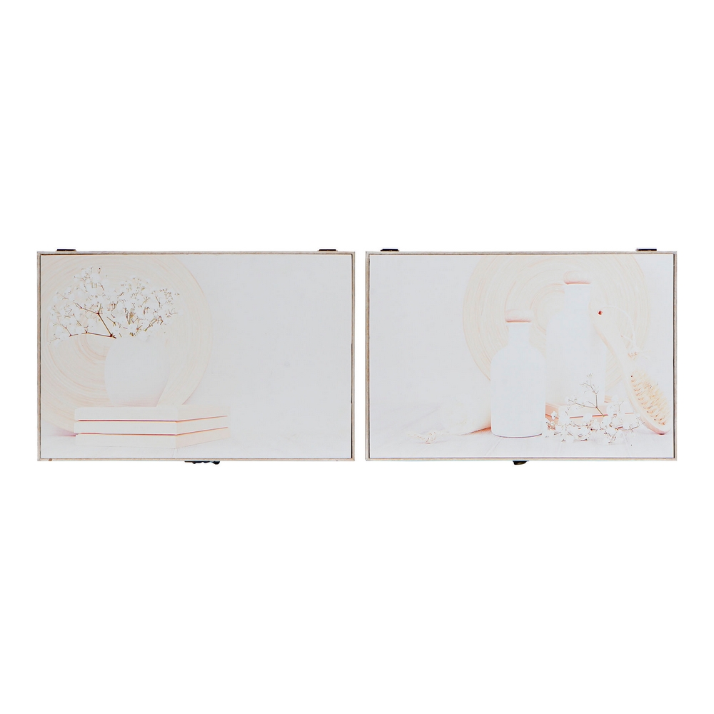 Armadietto portachiavi DKD Home Decor Beige Legno MDF (2 pcs) (46 x 6 x 32 cm)