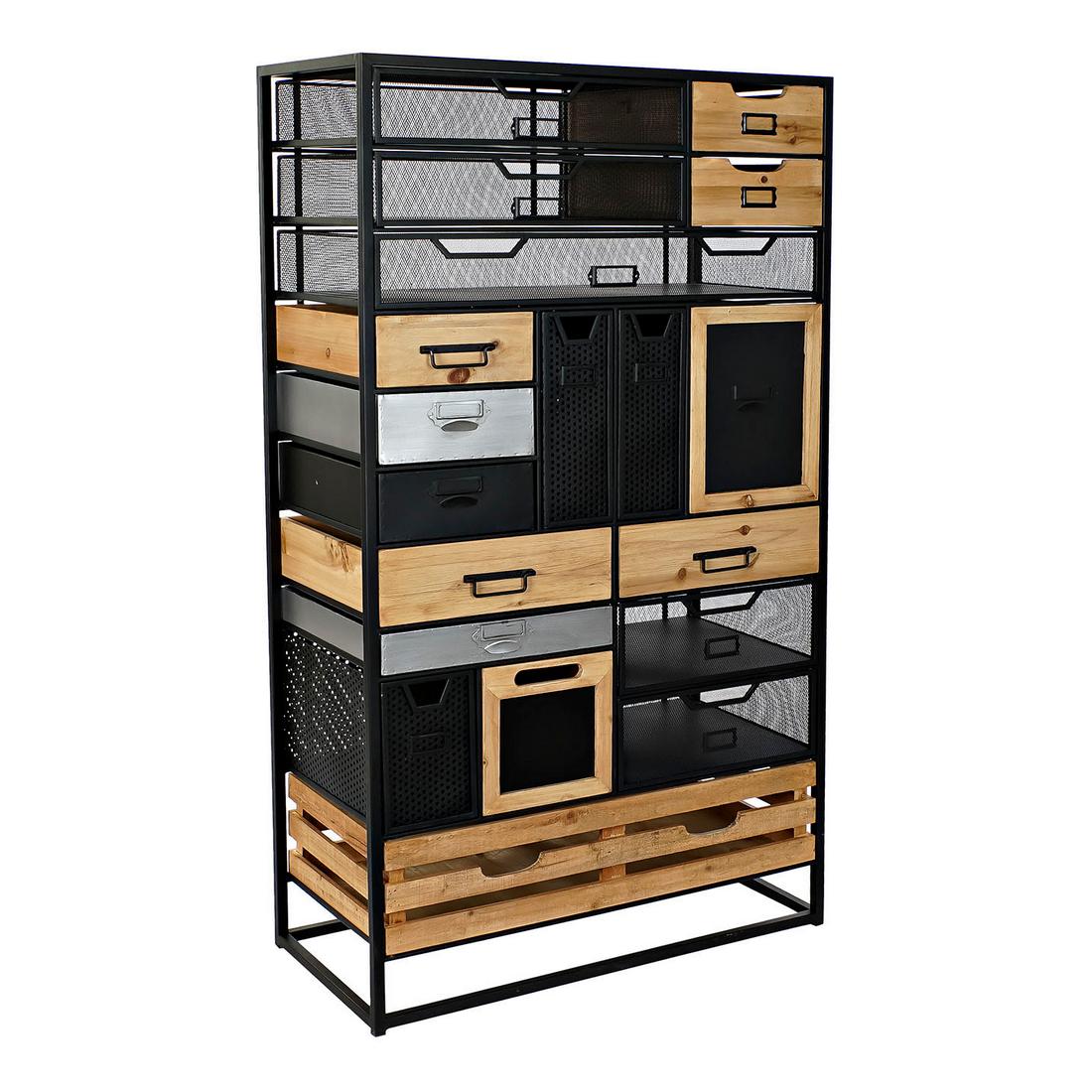 Cassettiera DKD Home Decor Metallo Legno MDF (75 x 34 x 130 cm)