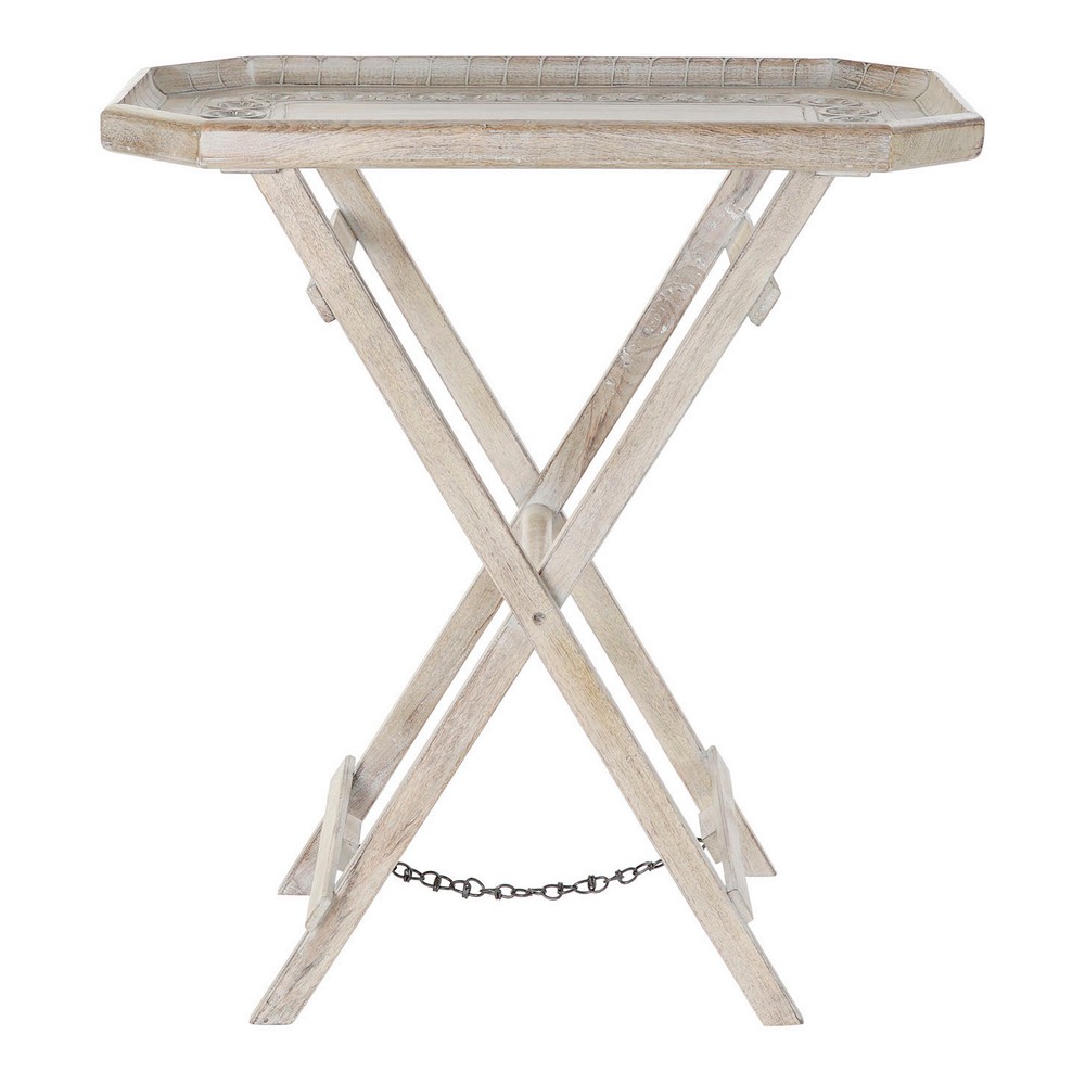 Tavolo aggiuntivo DKD Home Decor Bianco Legno di mango Marrone Chiaro (76.2 x 45.7 x 83.8 cm)