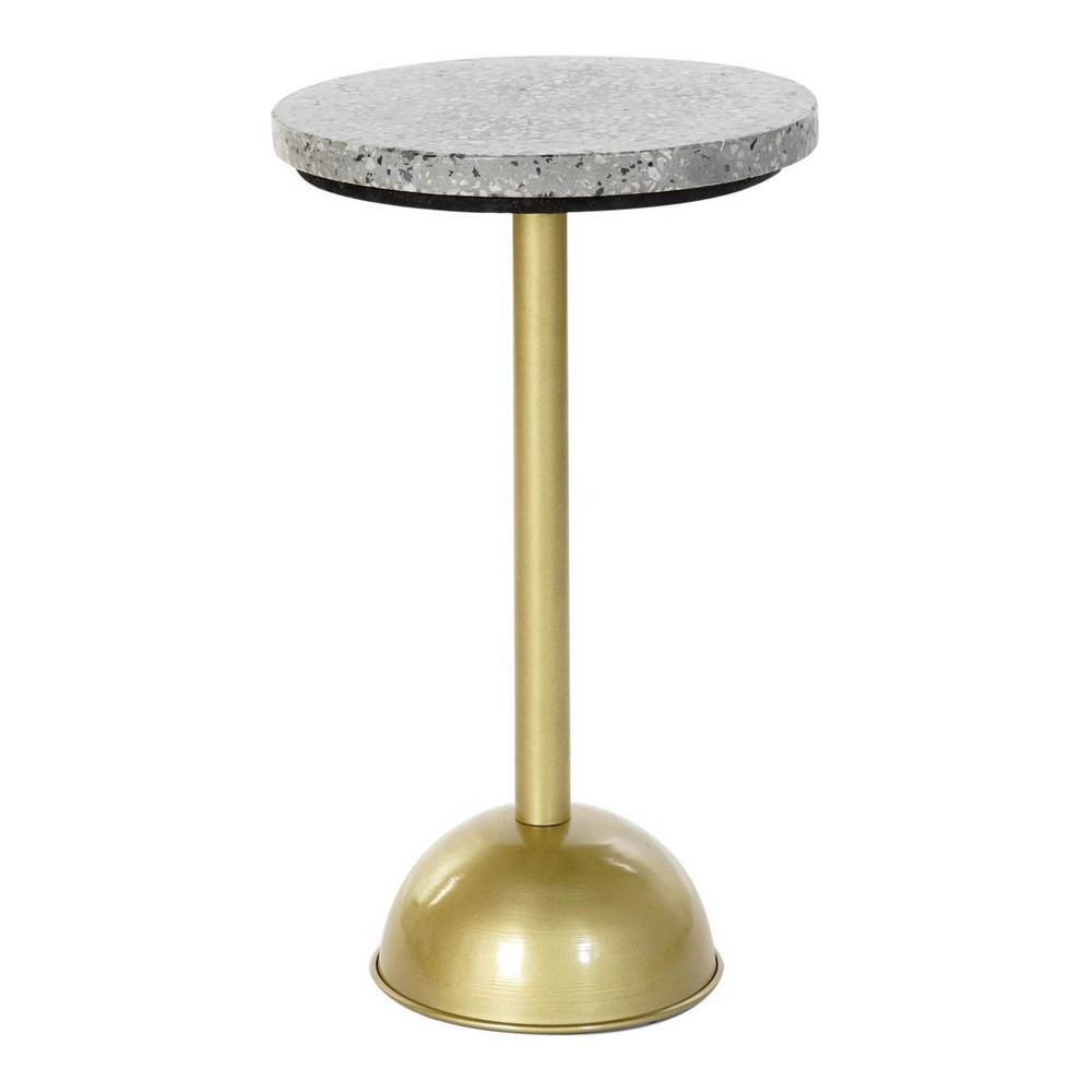 Tavolo aggiuntivo DKD Home Decor Bianco Pietra Ferro Dorato (30 x 30 x 45 cm)