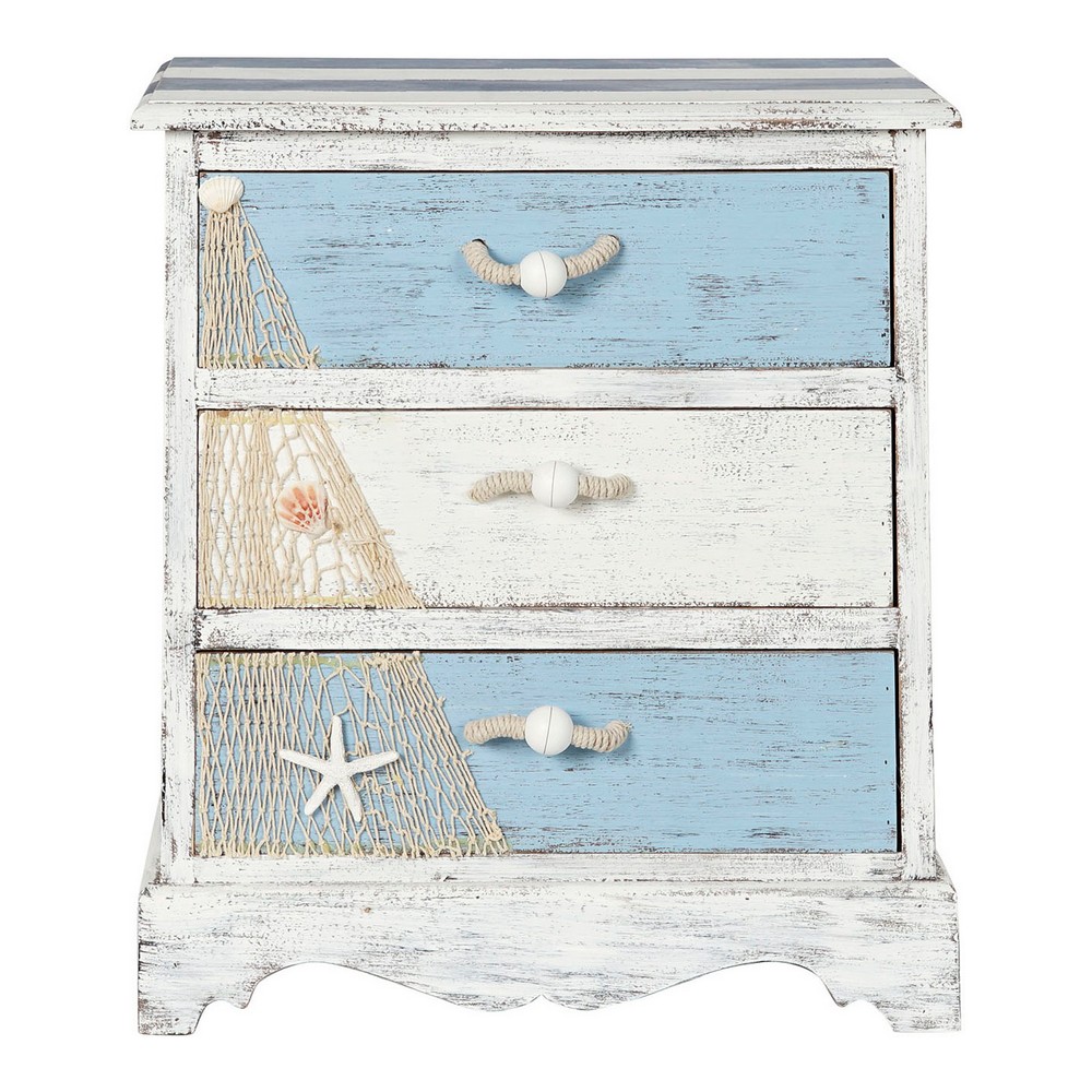 Comodino DKD Home Decor Corda Legno MDF (50 x 35 x 58 cm)