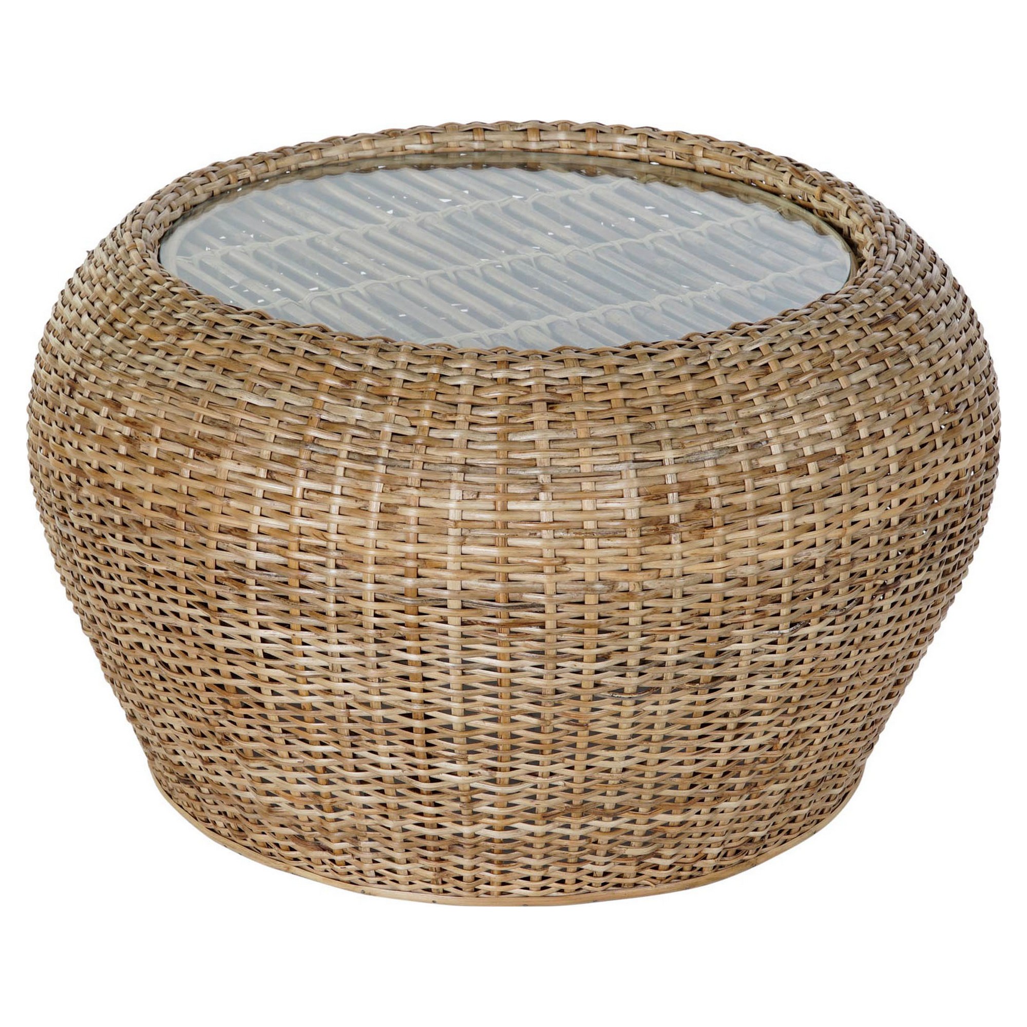 Tavolo aggiuntivo DKD Home Decor 8424001825165 Cristallo Naturale Rattan (82 x 82 x 48 cm)