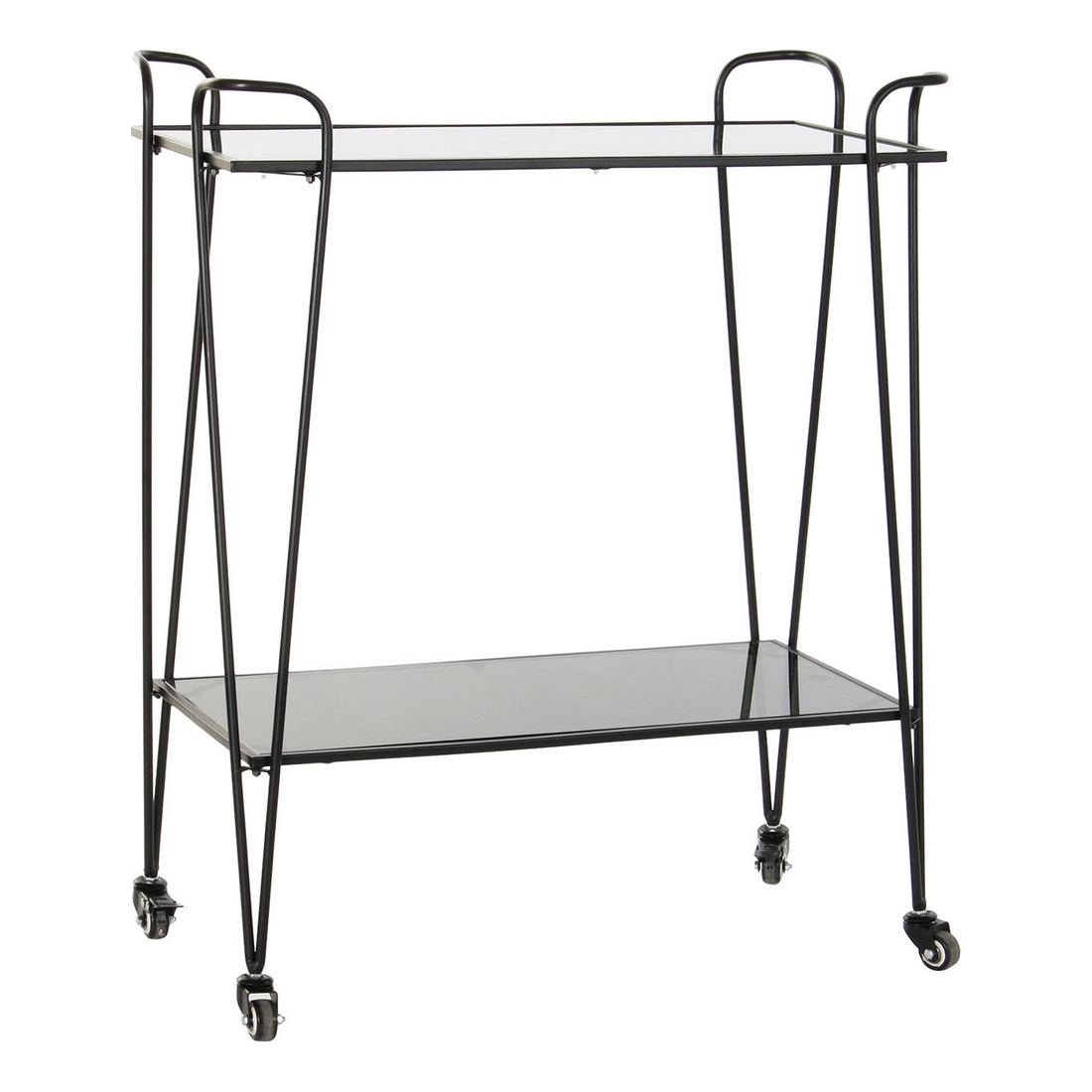 Carrello Multiuso DKD Home Decor 8424001821457 Cristallo Nero Metallo (70 x 34 x 87 cm)