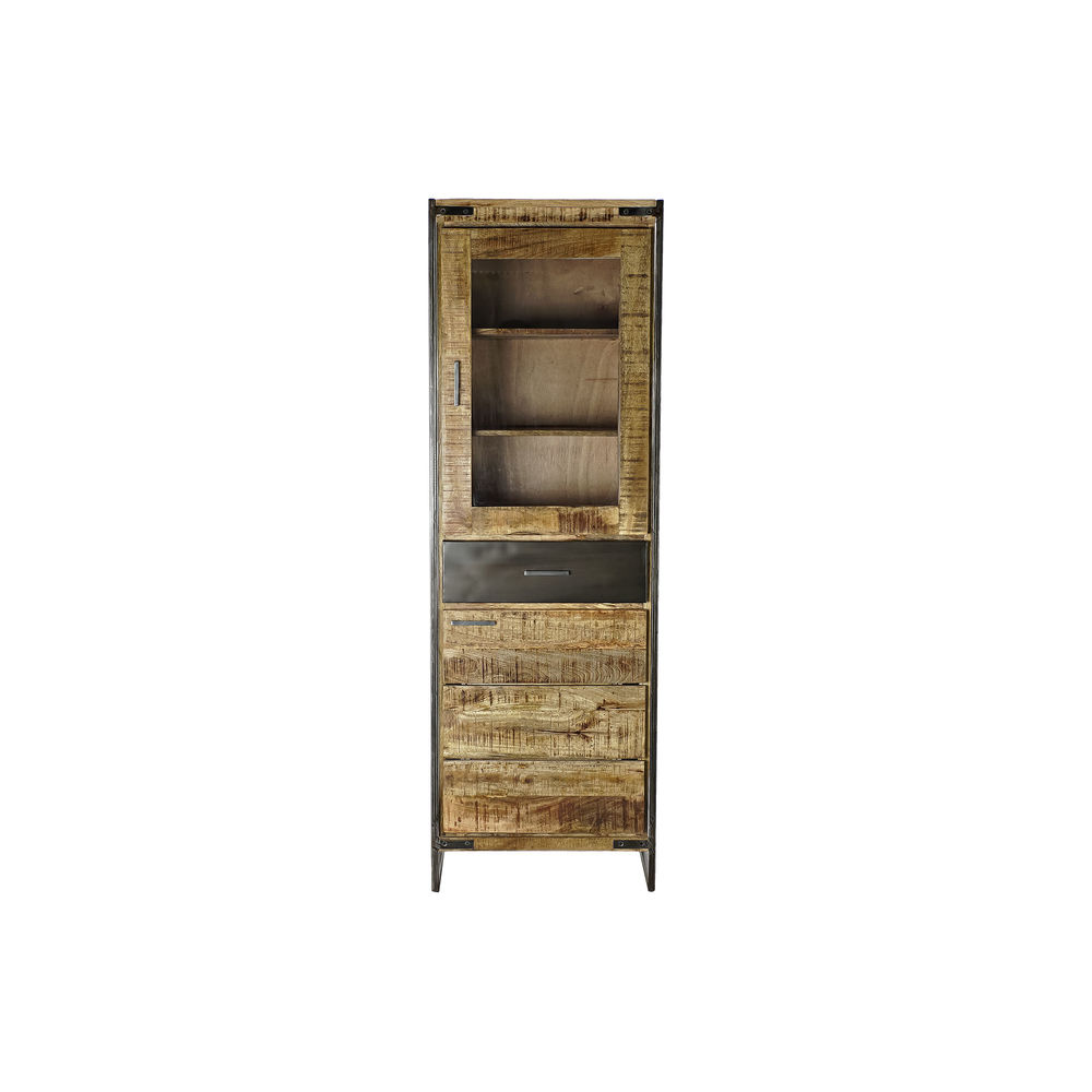 Stand Espositore DKD Home Decor Nero Vetro Acciaio Legno di mango (63 x 42 x 190 cm)