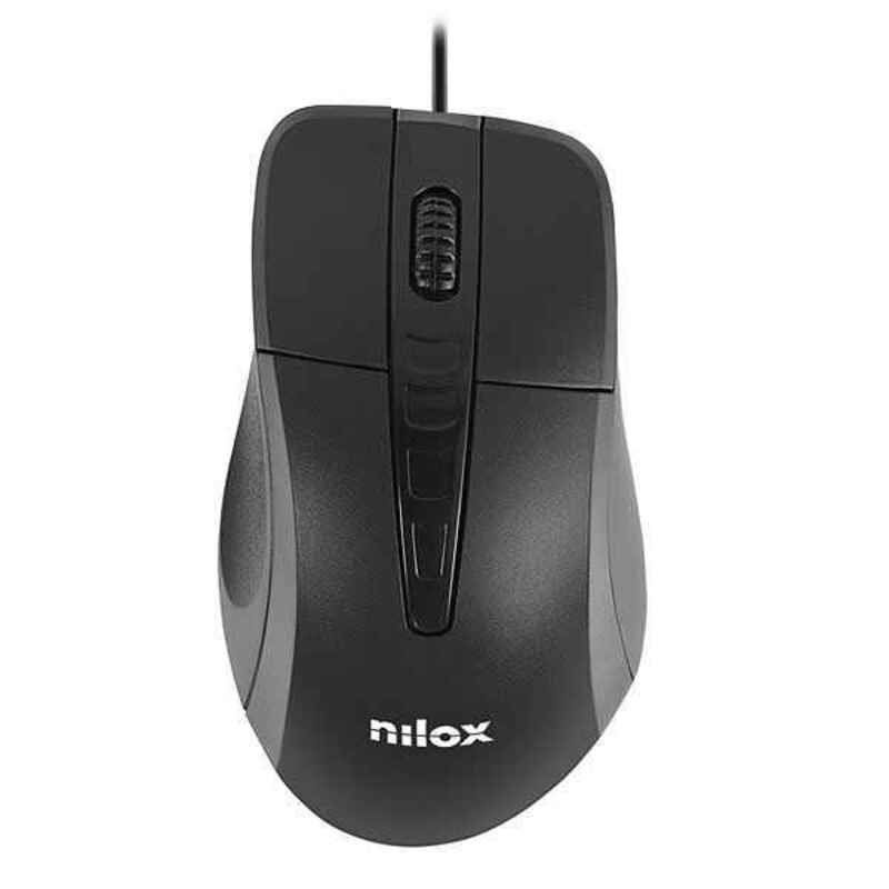 Mouse con Cavo e Sensore Ottico Nilox MOUSB1001 1000 DPI Nero
